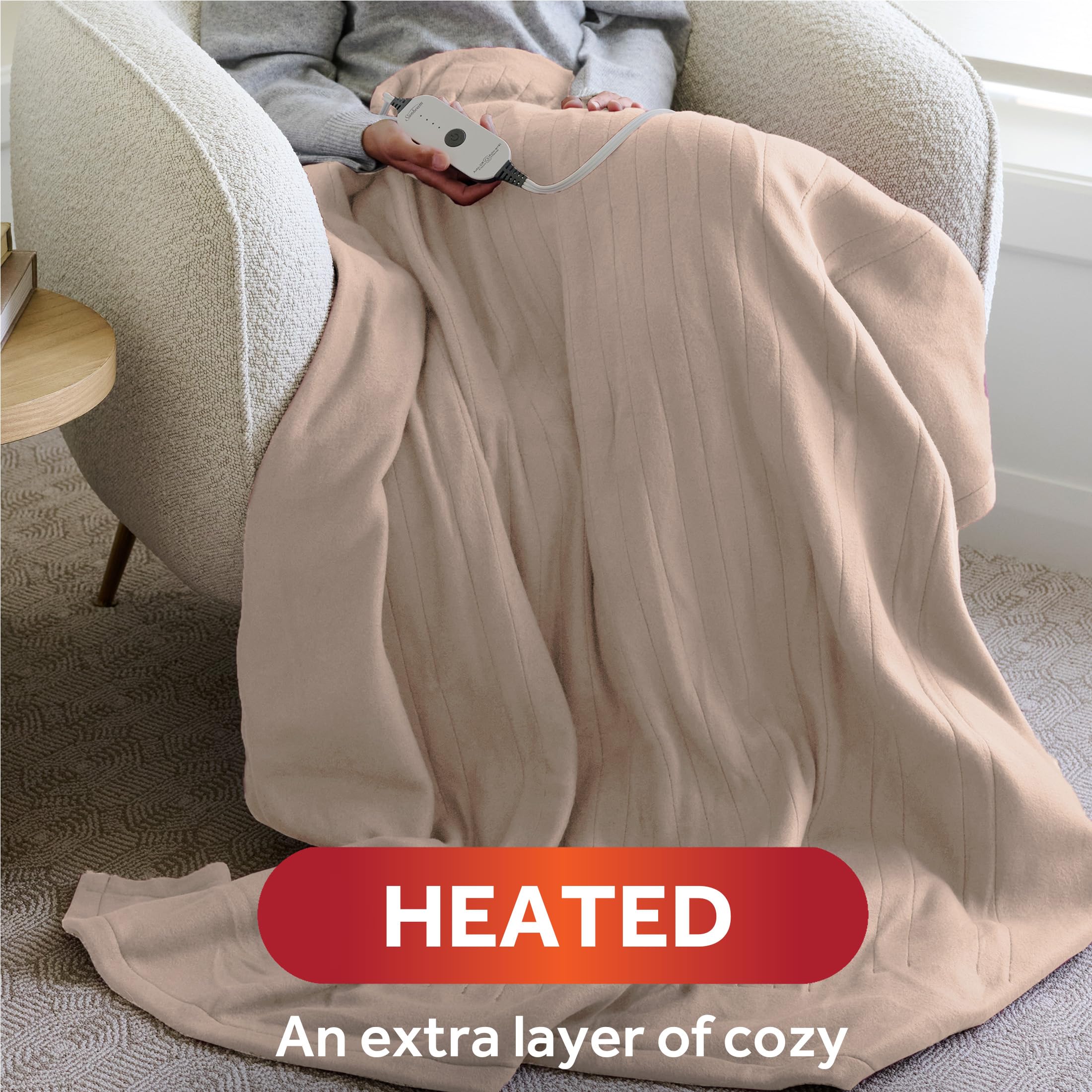 Foto 2 | Manta Personal Con Calefacción Sunbeam Royal Ultra Champagne, 100% Poliéster - Venta Internacional.
