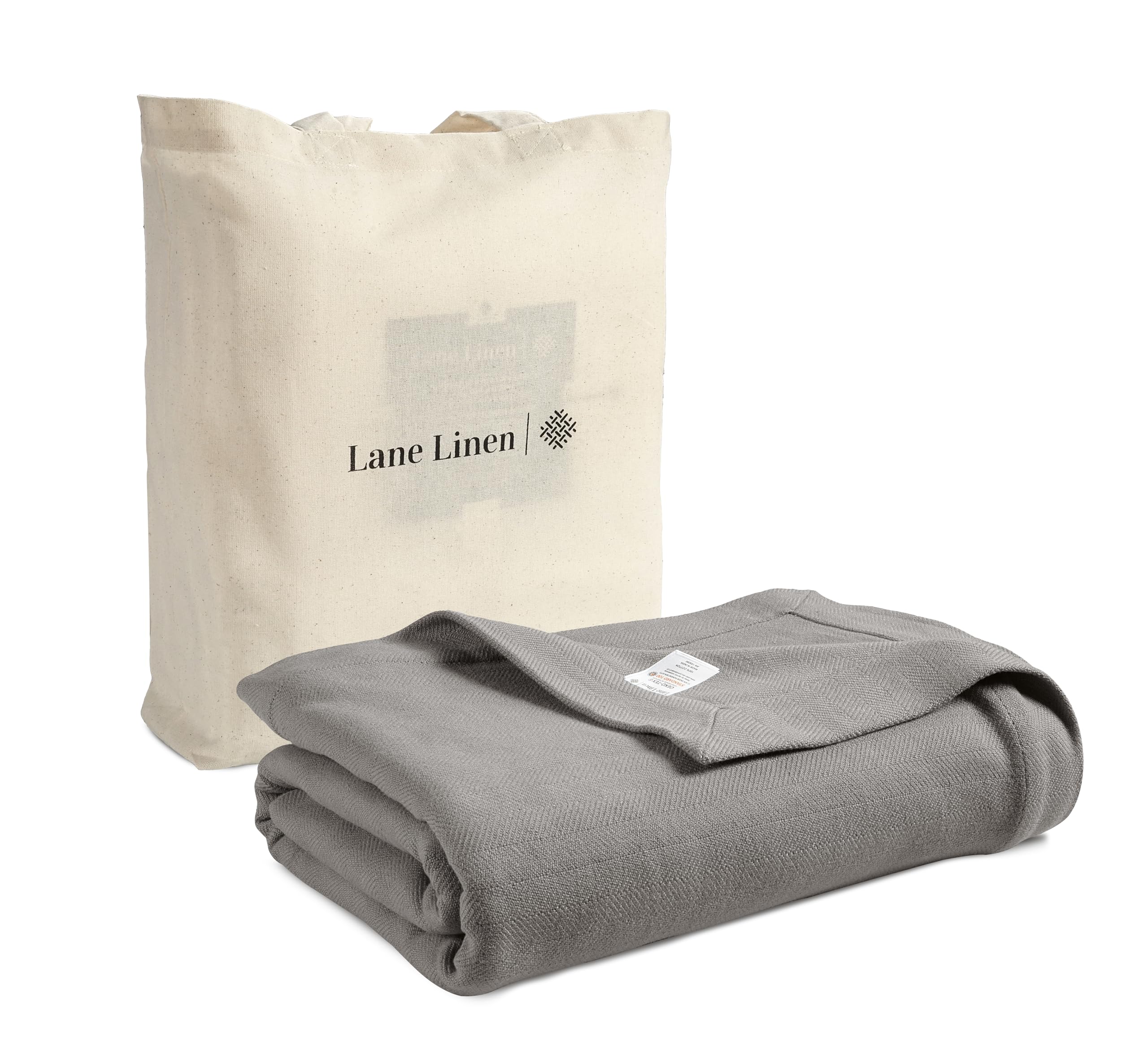 Manta Lane Linen De Lujo, Tamaño King, 100% Algodón, 440 G/m², Plateada - Venta Internacional.