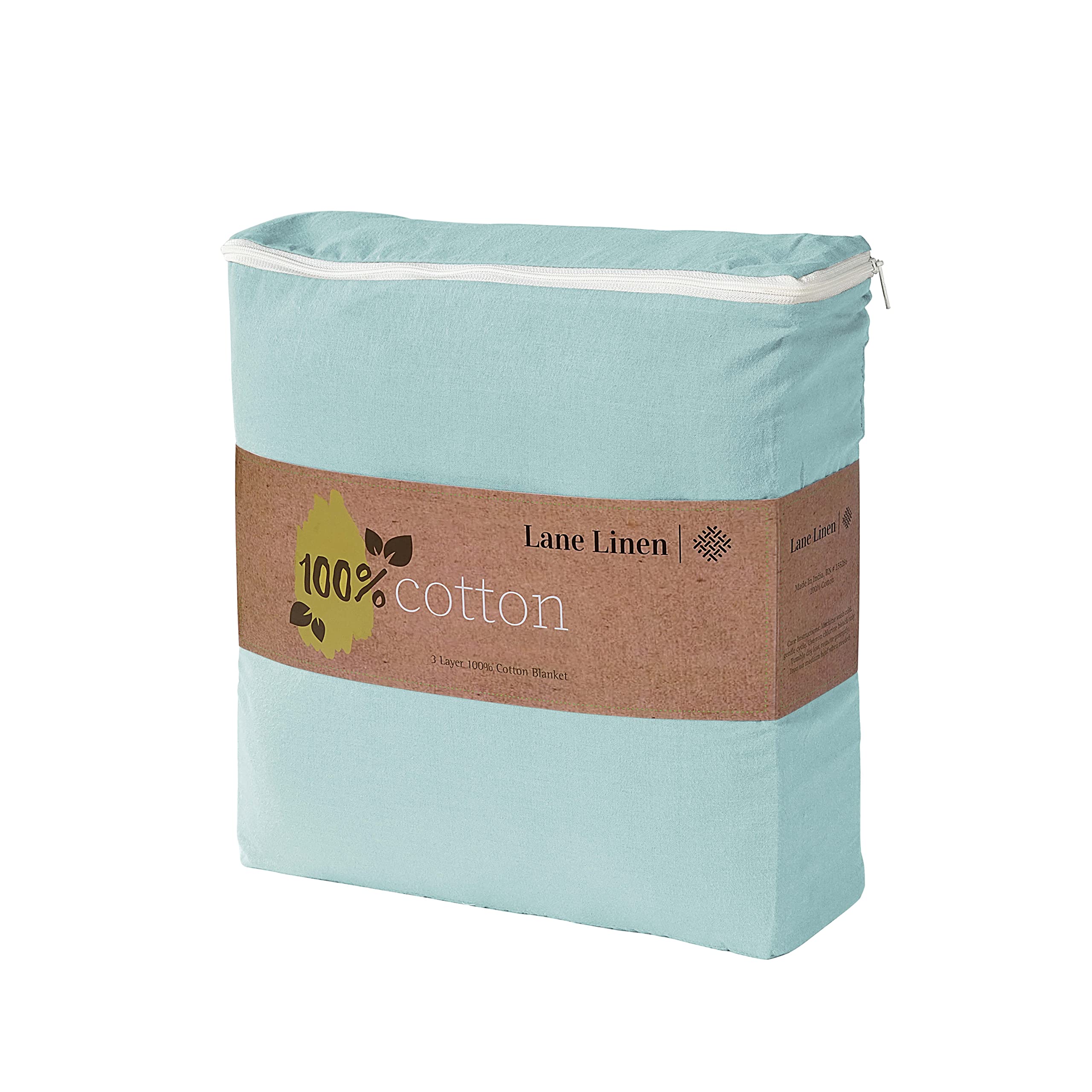 Foto 5 | Manta Lane De Lino 100% Algodón, Tamaño King, Color Azul Frío - Venta Internacional.