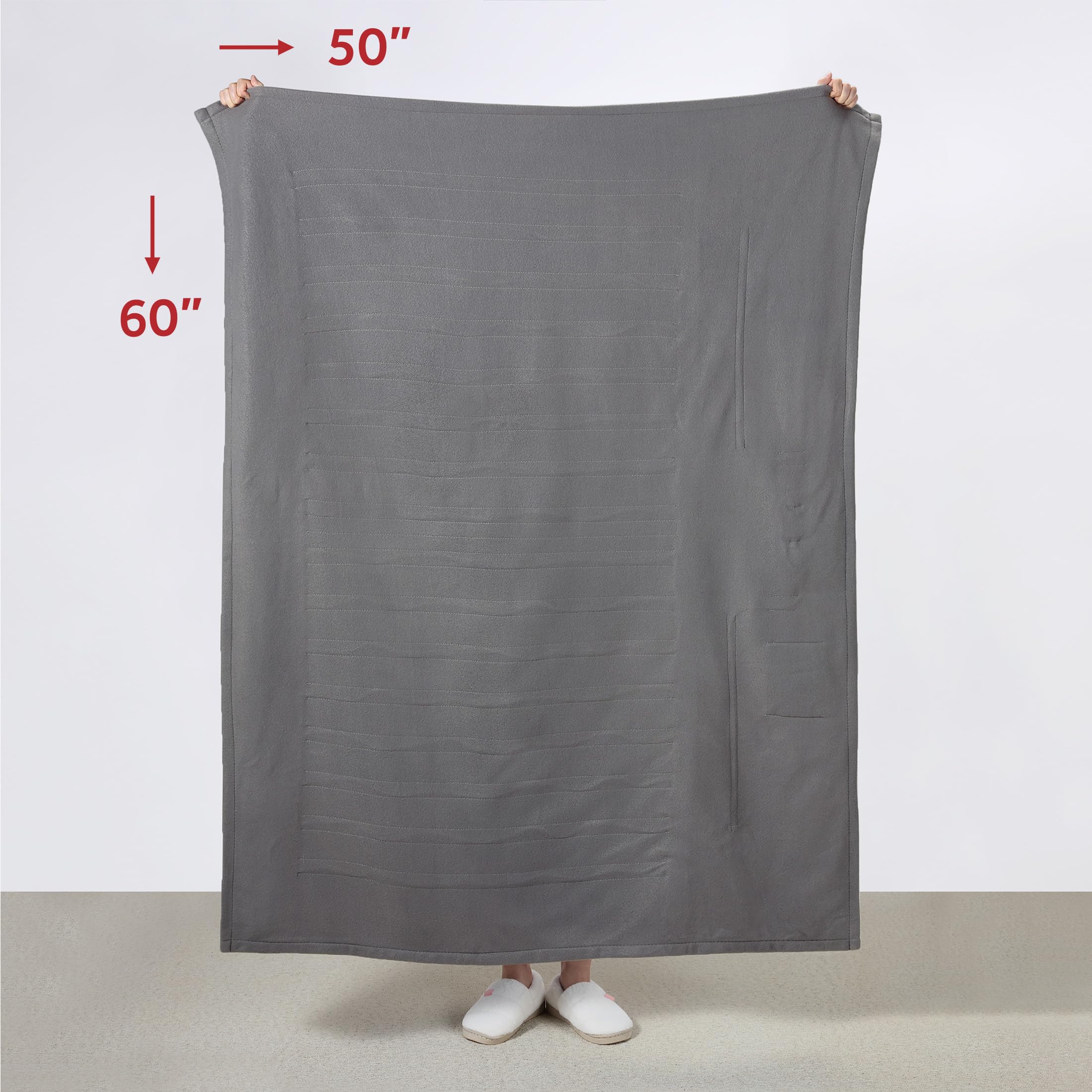Foto 6 | Manta Personal Con Calefacción Sunbeam Royal Luxe Gris Tórtola, 100% Poliéster - Venta Internacional.