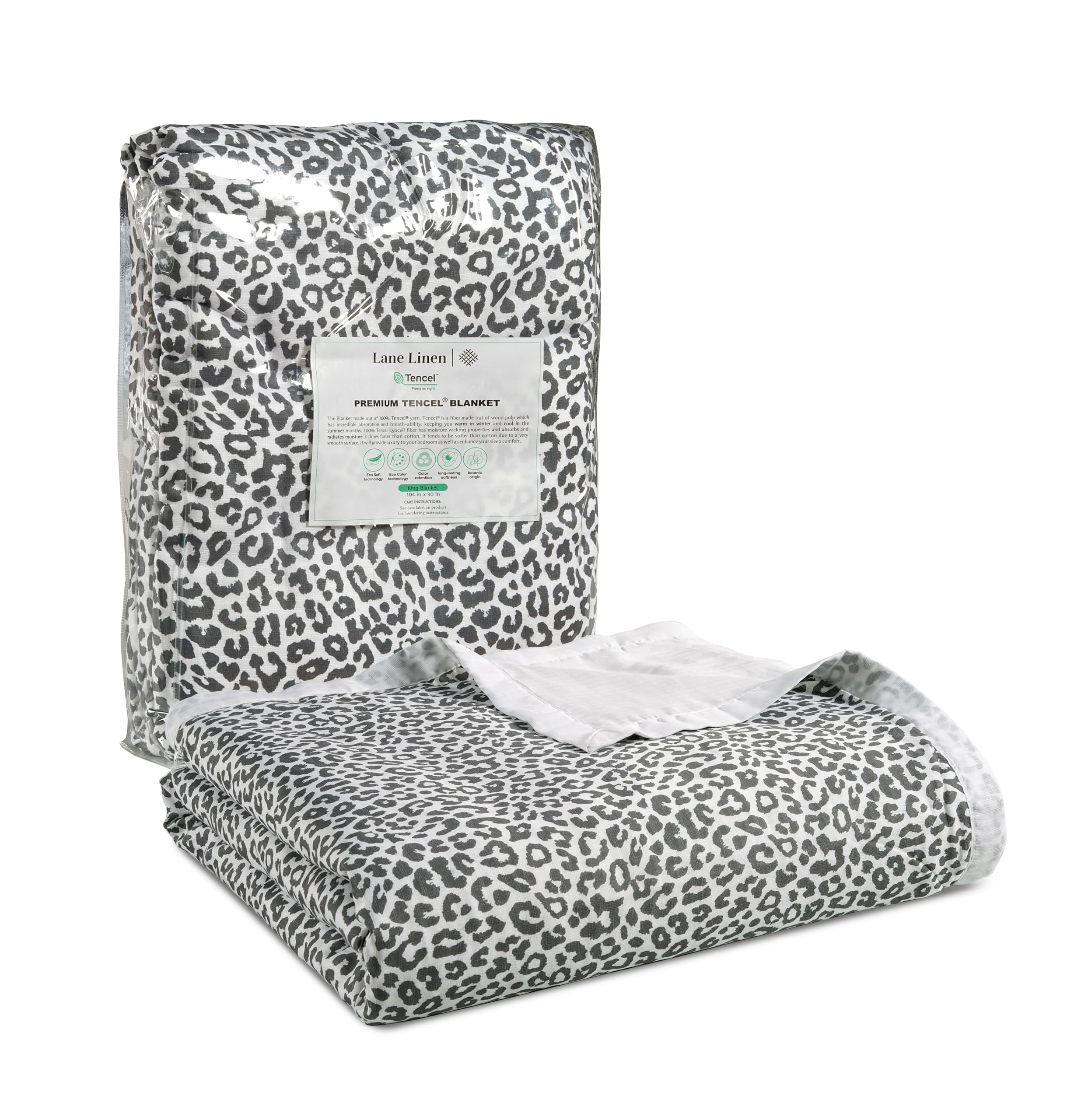 Blanket Lane Linen Cooling, Tamaño Doble, Estampado De Guepardo - Venta Internacional.