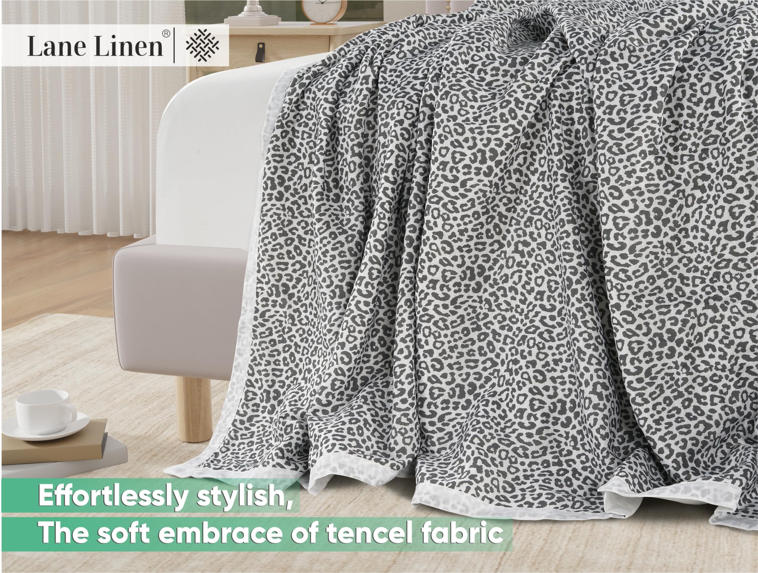 Foto 4 | Blanket Lane Linen Cooling, Tamaño Doble, Estampado De Guepardo - Venta Internacional.