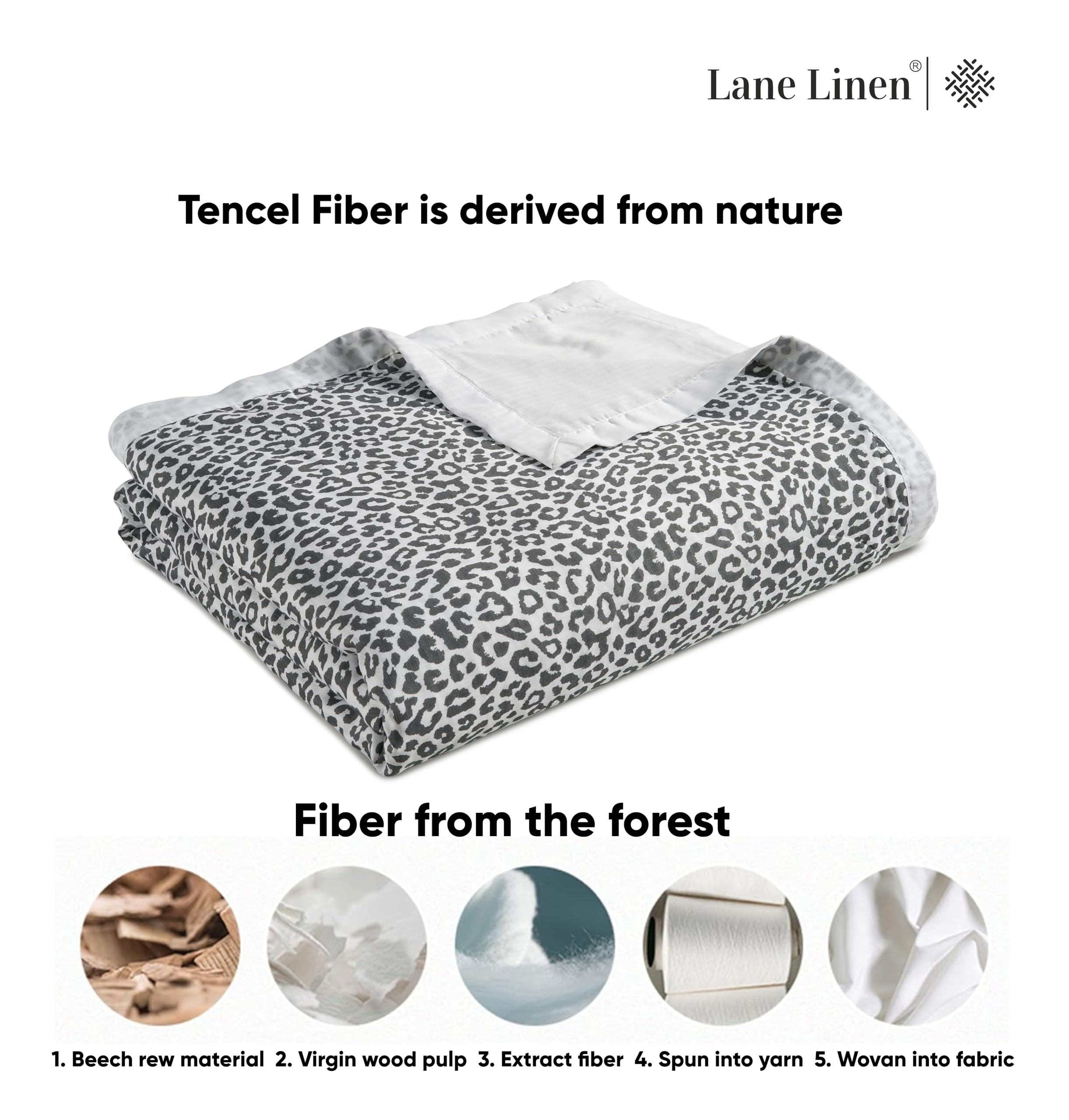 Foto 5 | Blanket Lane Linen Cooling, Tamaño Doble, Estampado De Guepardo - Venta Internacional.