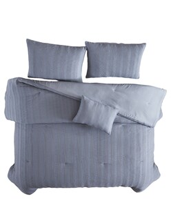 Foto 1 | Juego De Edredón Hadley Queen Gris 3 Piezas Incluye Edredón Y Fundas 100% Poliéster.