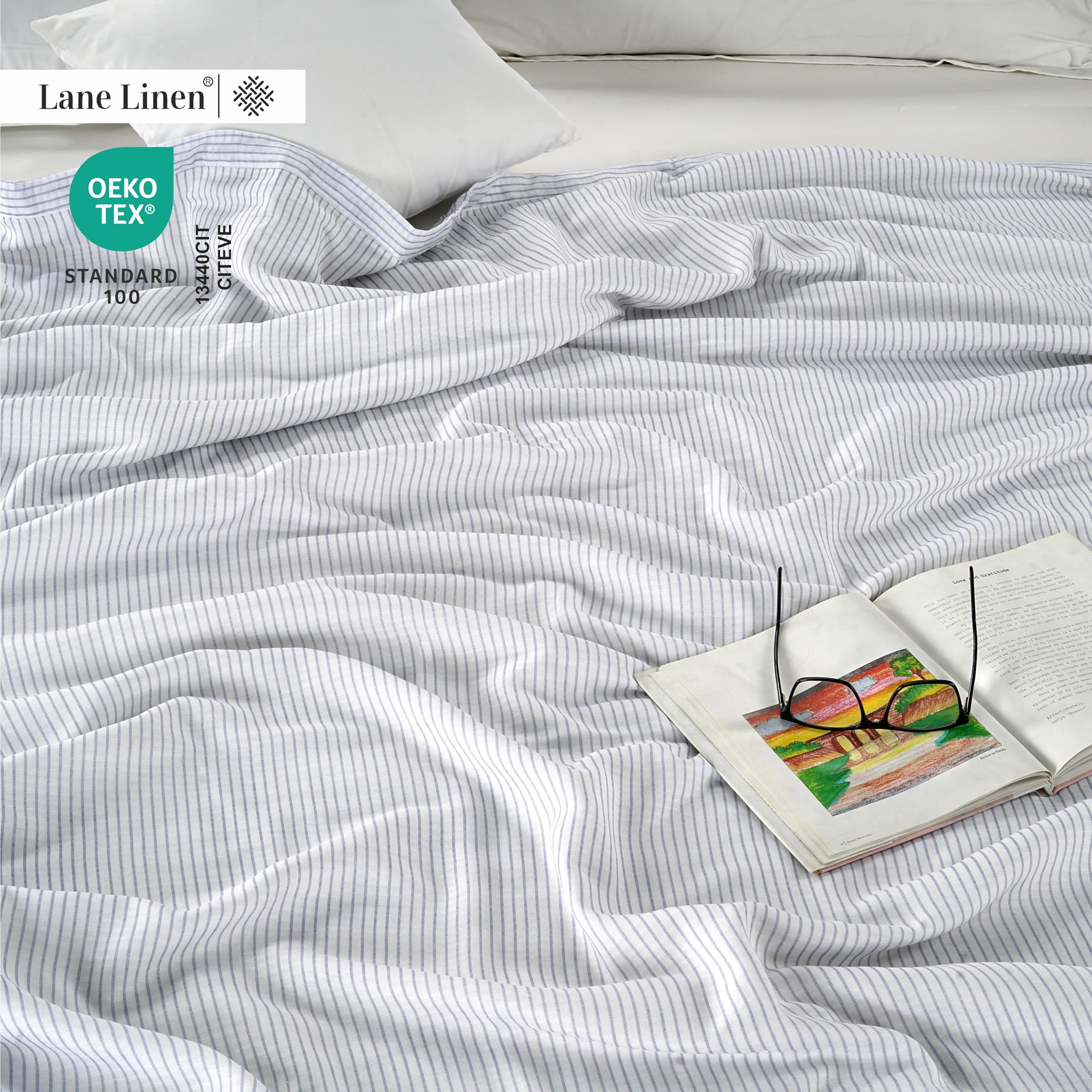 Foto 4 pulgar | Manta Lane Linen Cooling, Tamaño Doble, Ligera, Para Verano - Venta Internacional.