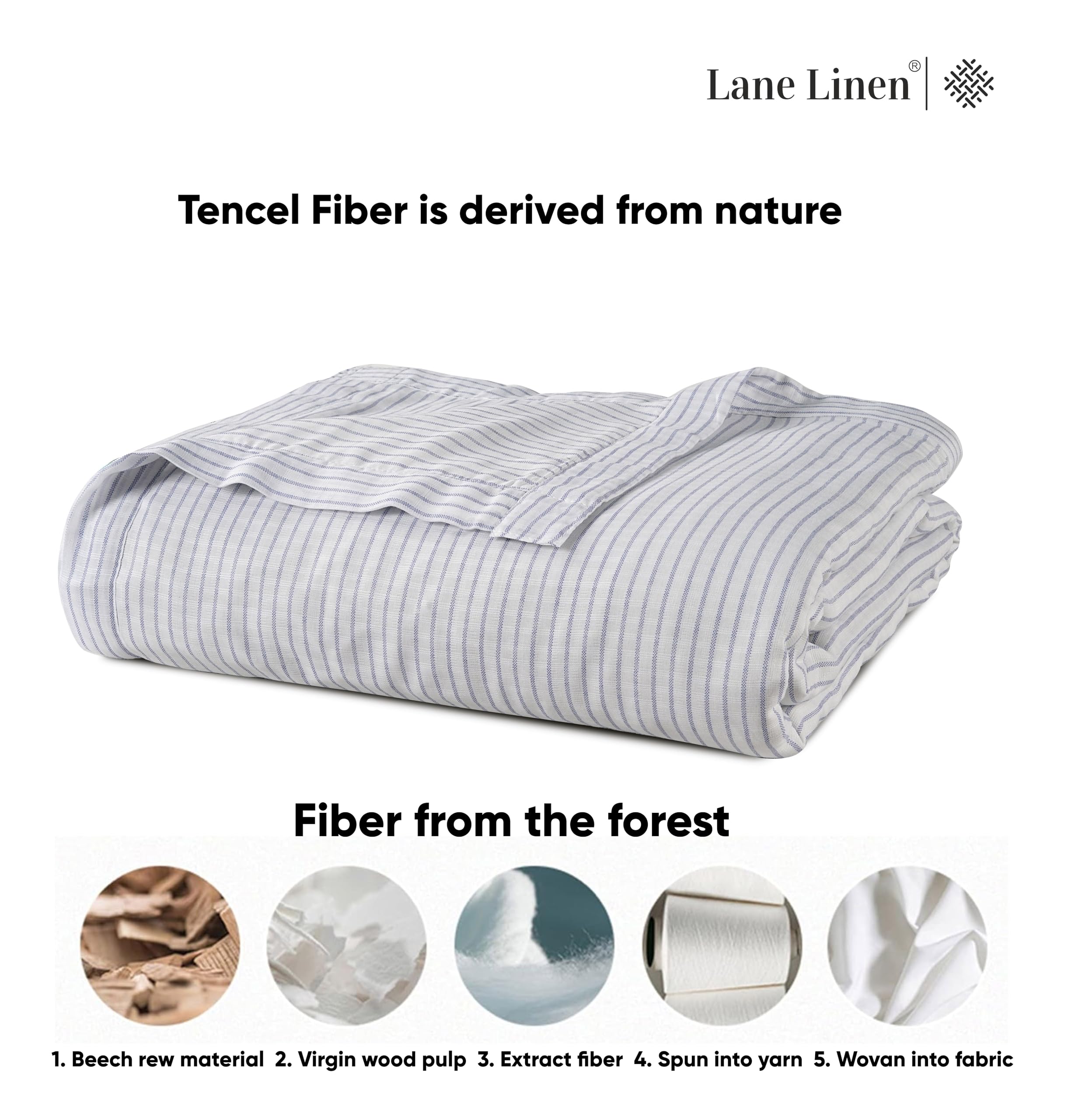 Foto 6 pulgar | Manta Lane Linen Cooling, Tamaño Doble, Ligera, Para Verano - Venta Internacional.