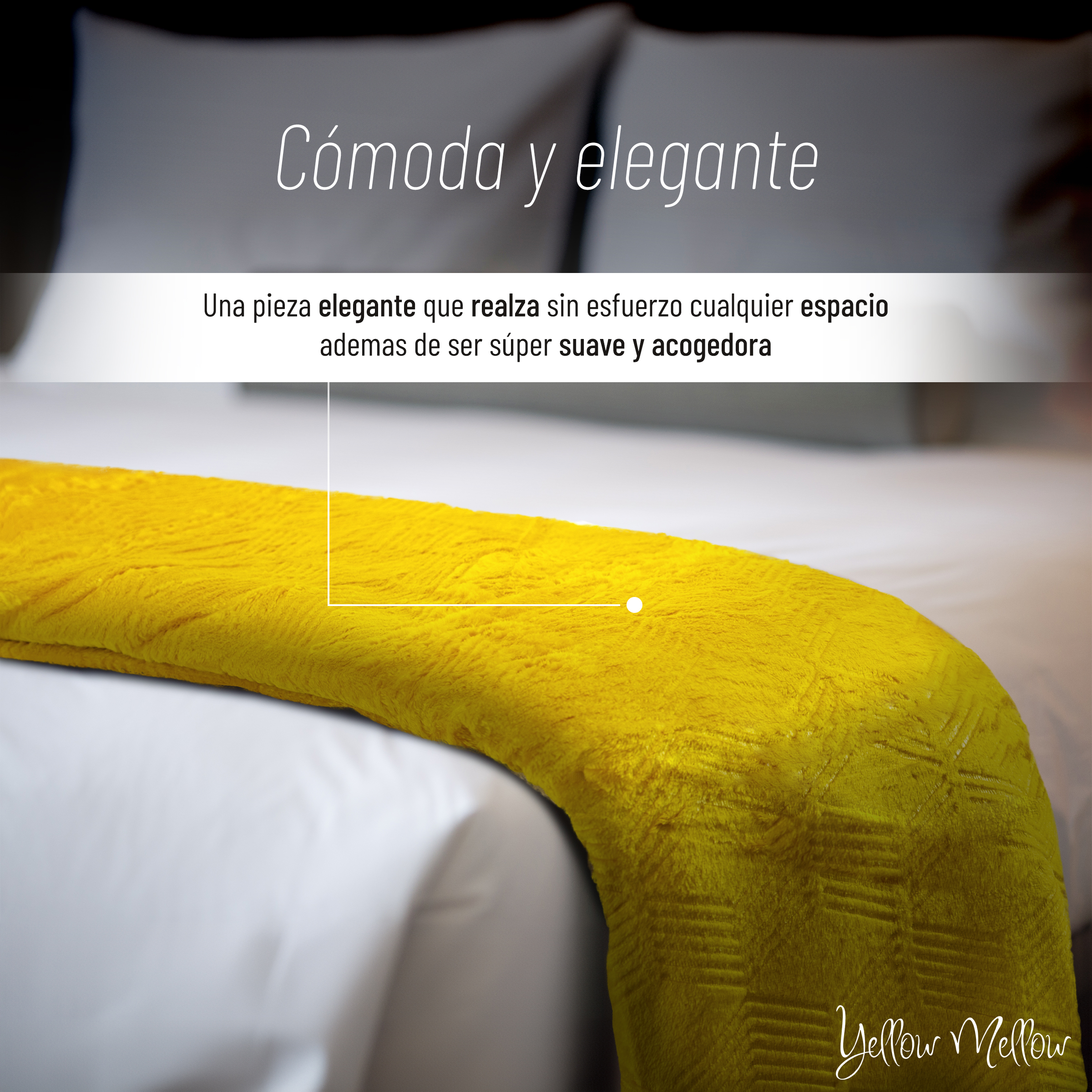 Foto 3 pulgar | Cobertor Cobija Yellow Mellow Cozy King Size Suave 240x220cm (amarillo)