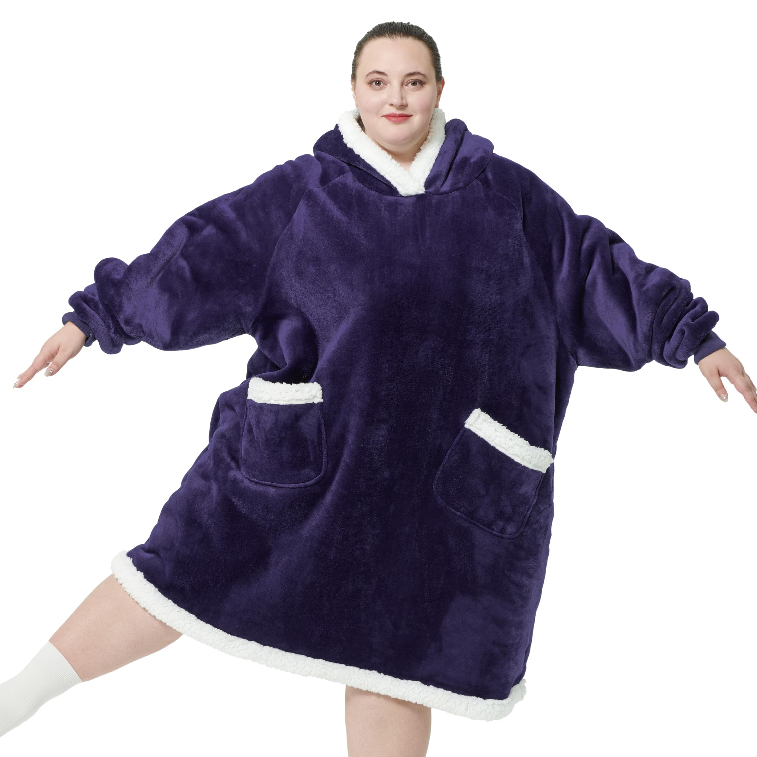 Foto 2 pulgar | Manta Portátil, Sudadera Con Capucha, Cama, Gran Tamaño, Sherpa, Con Capucha, Azul - Venta Internacional.