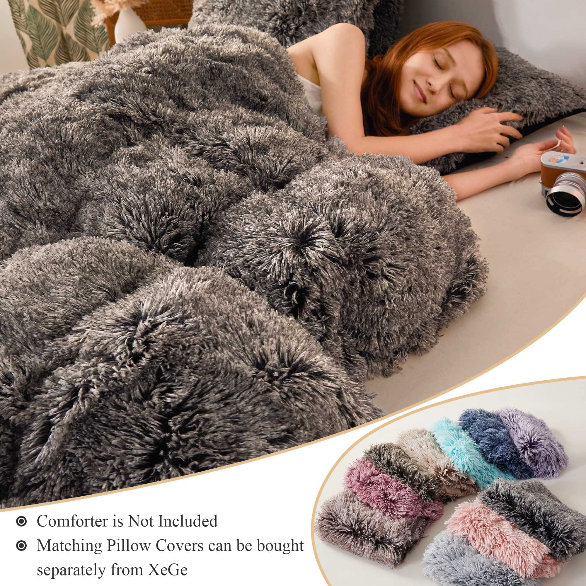 Foto 6 | Funda De Edredón Xege Plush Shaggy Luxury, Ultrasuave Crystal Vel - Venta Internacional.