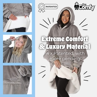 Foto 4 | Manta Portátil The Comfy Original De Microfibra Y Sherpa Gris - Venta Internacional.