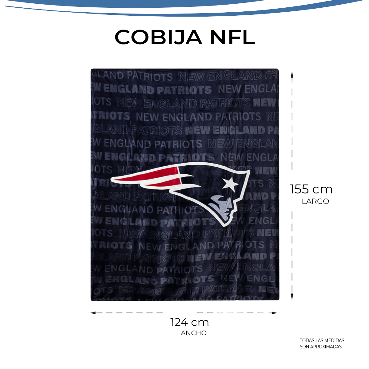 Foto 4 pulgar | Cobija Frazada Nfl De Micropolar New England Patriots 100% Original