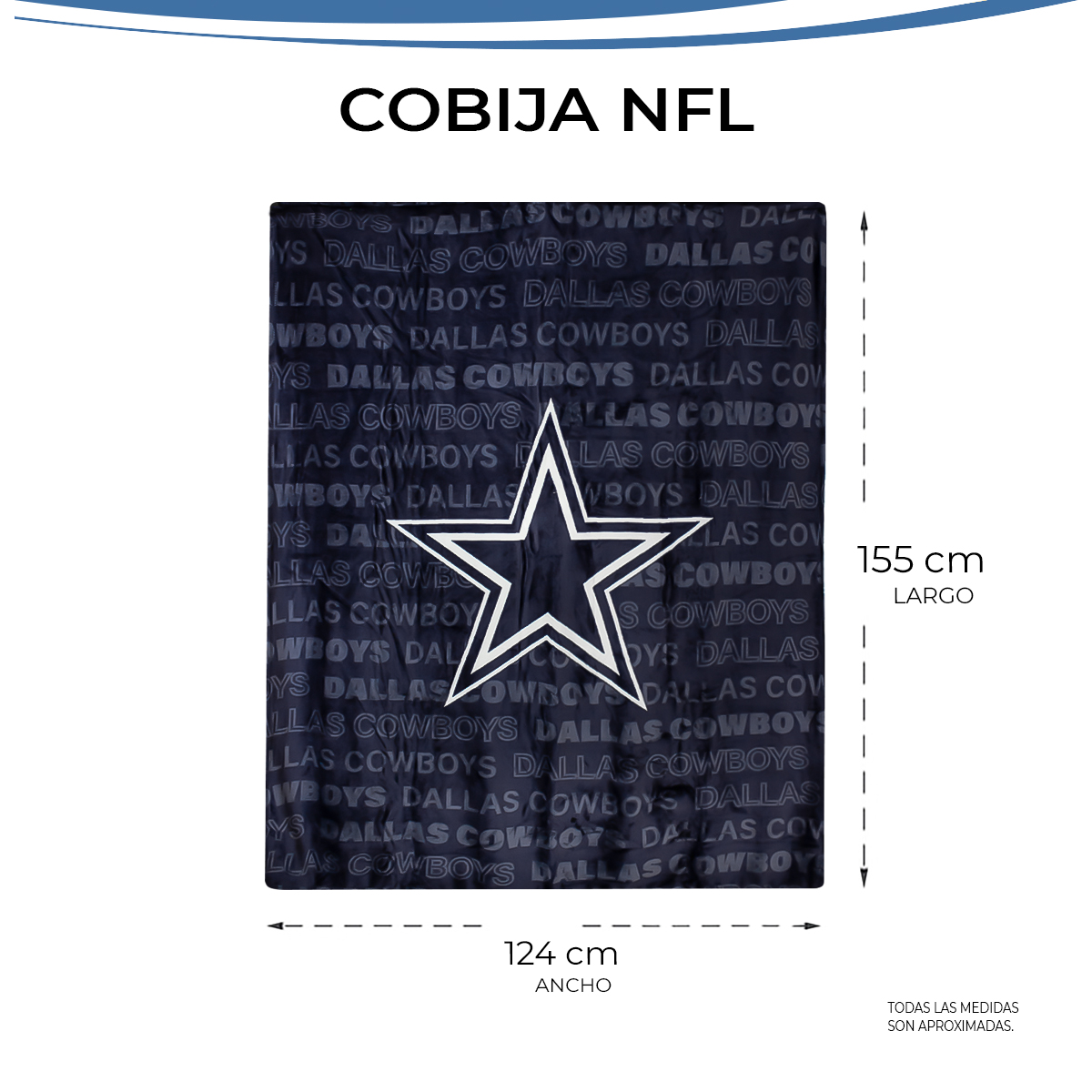 Foto 4 pulgar | Cobija Frazada Nfl De Micropolar Dallas Cowboys 100% Original