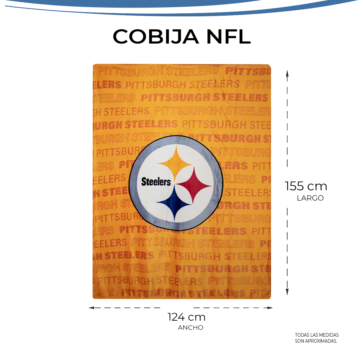 Foto 4 pulgar | Cobija Frazada Nfl De Micropolar Pittsburgh Steelers 100% Original