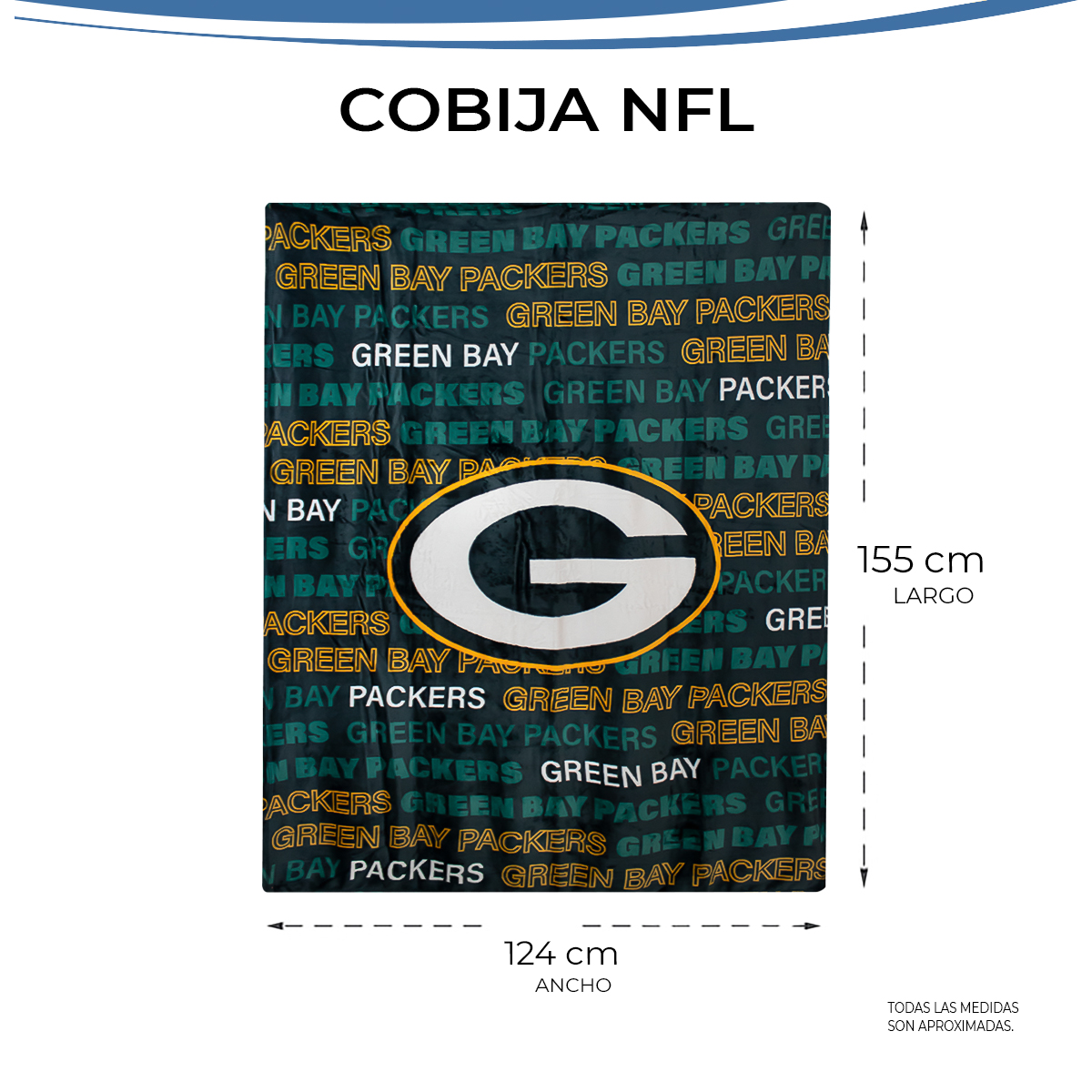 Foto 4 pulgar | Cobija Frazada Nfl De Micropolar Green Bay Packers 100% Original