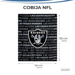 Foto 3 | Cobija Frazada Nfl De Micropolar Las Vegas Raiders 100% Original