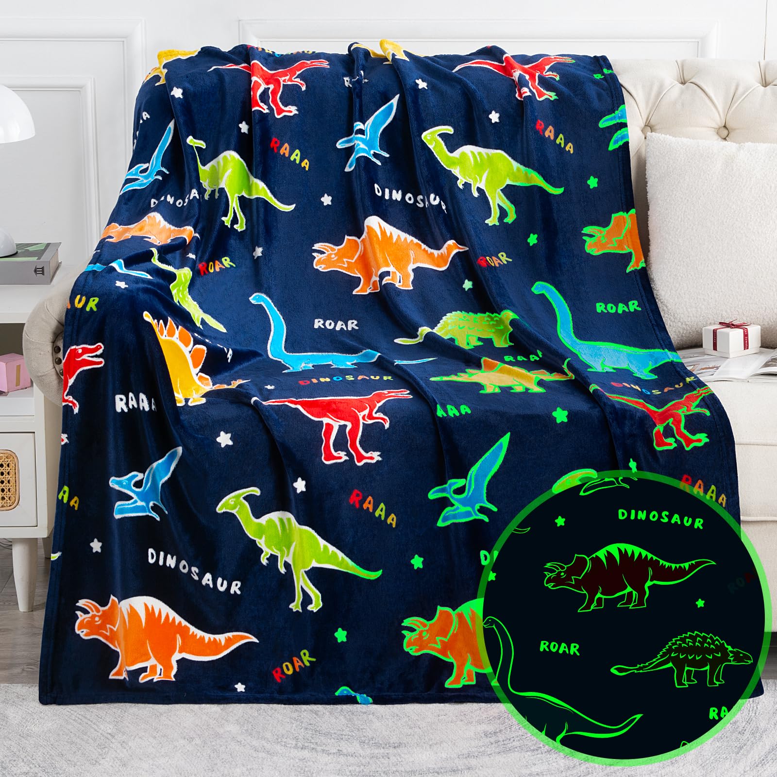 Manta Jekeno Dinosaur Glow In The Dark Para Niños Y Adultos - Venta Internacional.