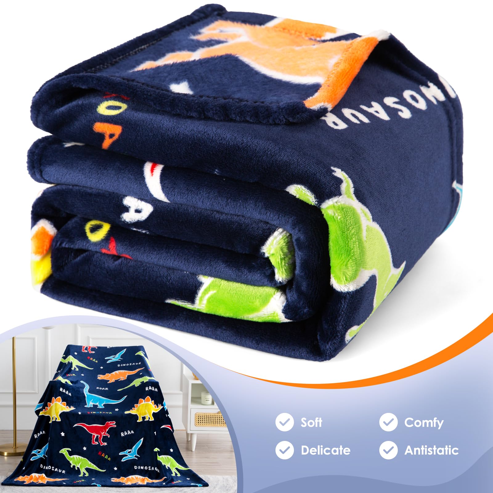 Foto 5 pulgar | Manta Jekeno Dinosaur Glow In The Dark Para Niños Y Adultos - Venta Internacional.