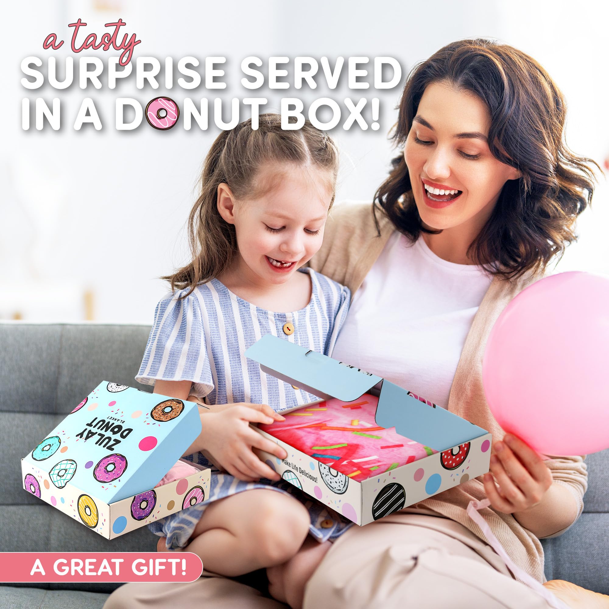 Foto 2 | Manta Zulay Donut Novelty Big Donut De Franela, 200 X 200 Cm, Color Rosa - Venta Internacional.