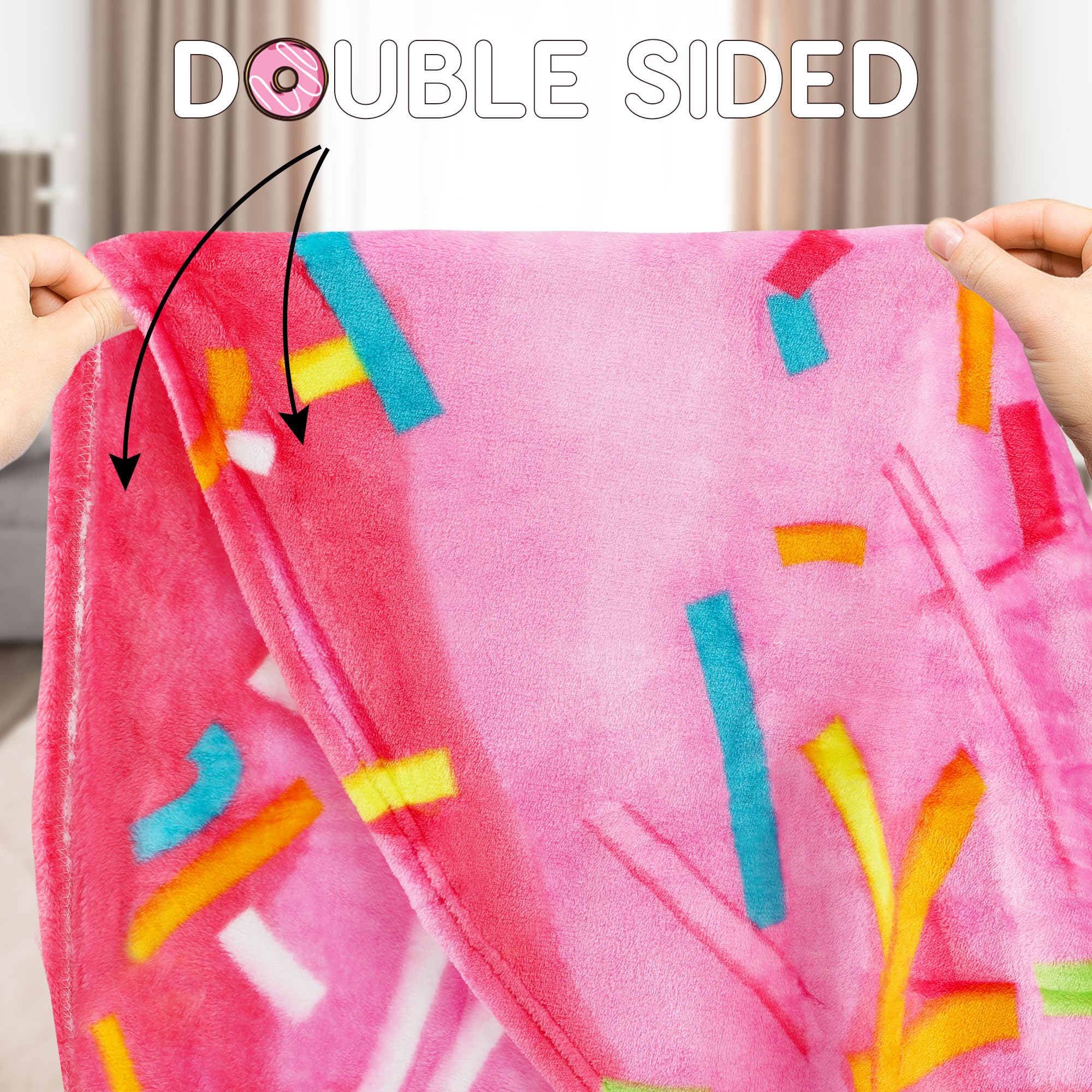 Foto 6 pulgar | Manta Zulay Donut Novelty Big Donut De Franela, 200 X 200 Cm, Color Rosa - Venta Internacional.