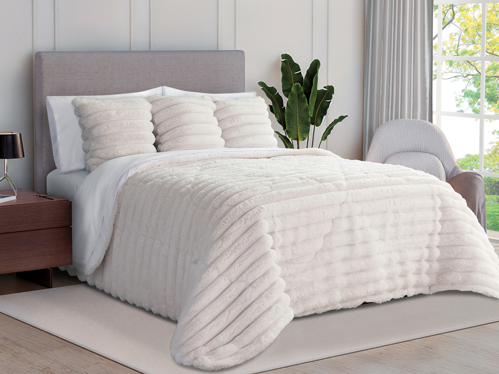 Cobertor Nápoles De Flannel Blanco Mega King Size Dormireal