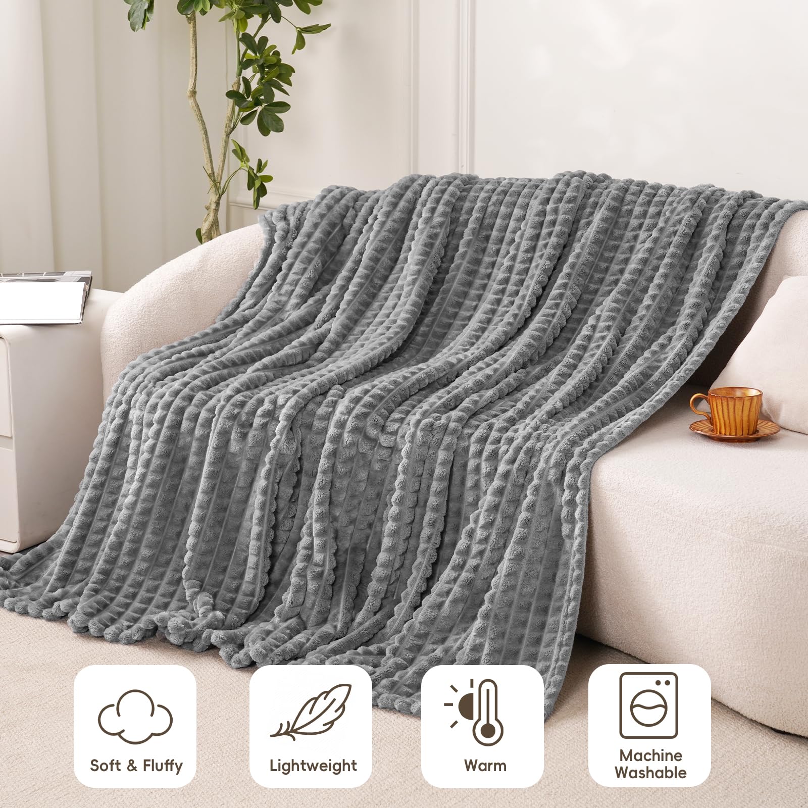 Foto 4 pulgar | Manta Polar Con Estampado Phf, Jacquard, Tamaño Queen, 380 G/m² - Venta Internacional.