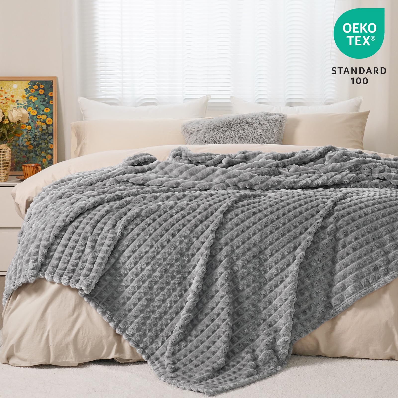 Foto 5 | Manta Polar Con Estampado Phf, Jacquard, Tamaño Queen, 380 G/m² - Venta Internacional.