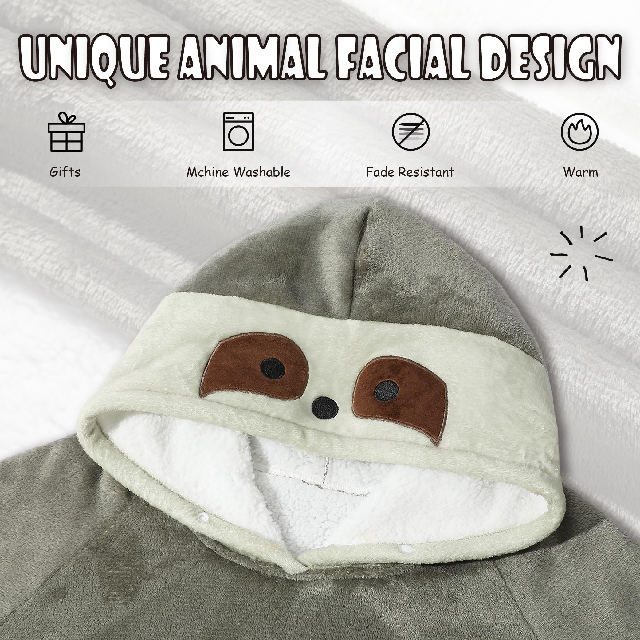 Foto 5 pulgar | Manta Portátil Con Capucha Krifey De Gran Tamaño Con Capucha Sherpa - Venta Internacional.