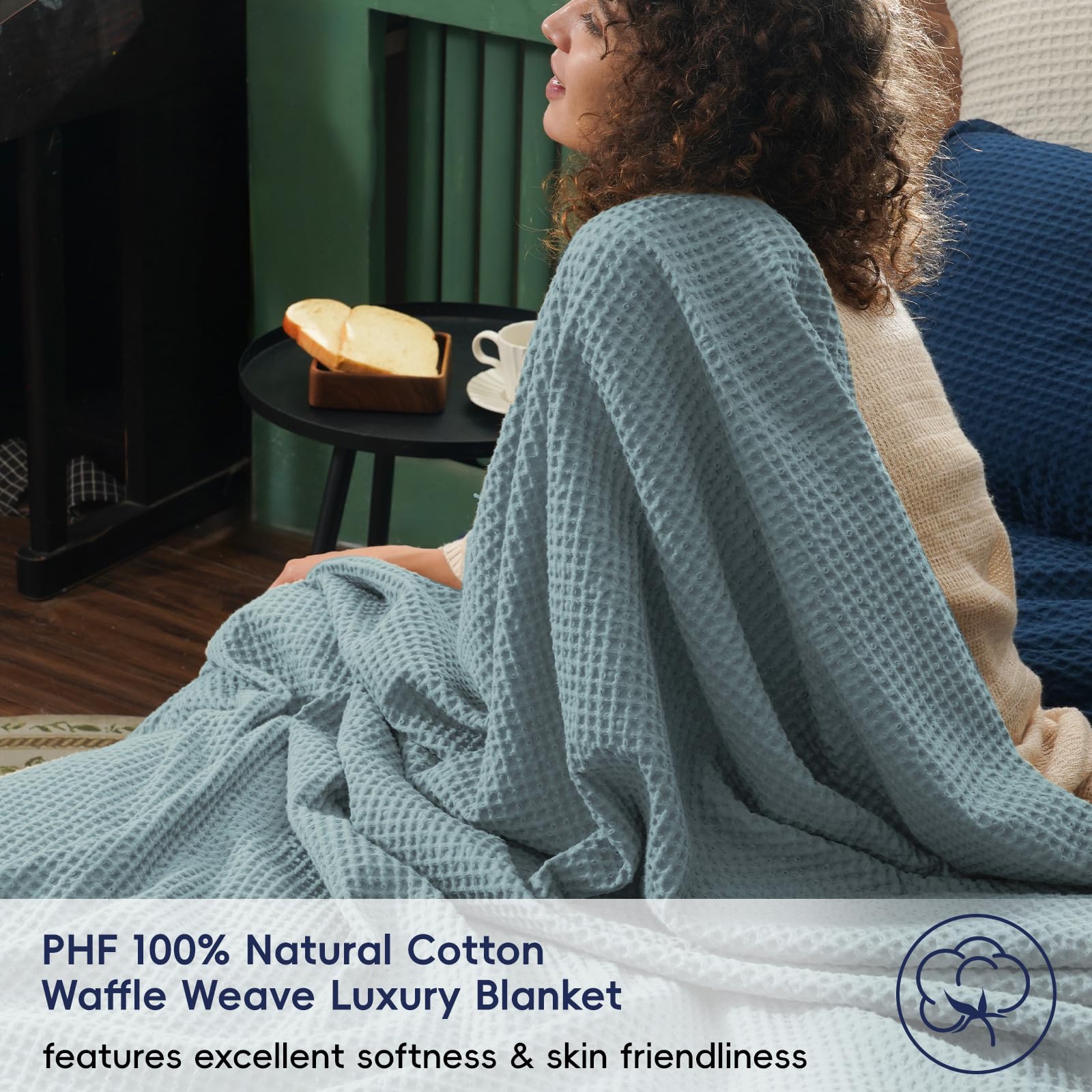 Foto 3 pulgar | Manta Phf Waffle Weave, 100% Algodón, Tamaño King, 270 X 230 Cm - Venta Internacional.