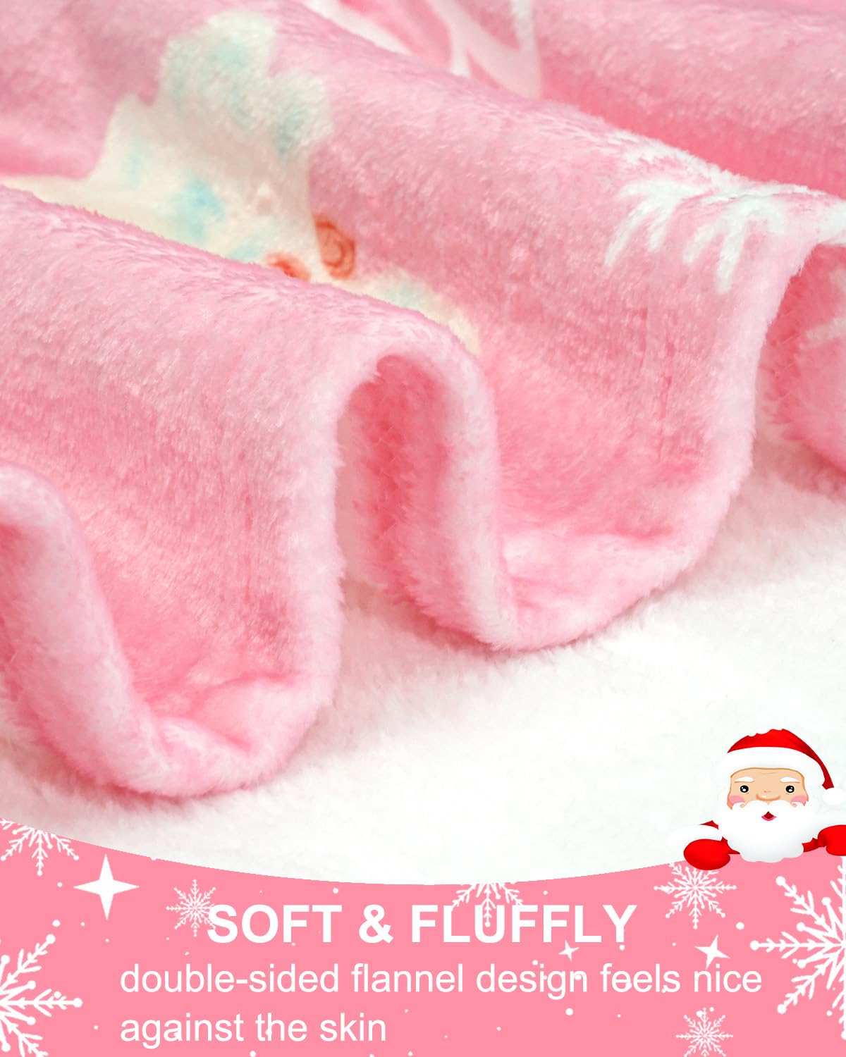 Foto 6 pulgar | Manta Mocsicka Merry Christmas, Rosa, Ho Ho, Navidad, 50 X 150 Cm - Venta Internacional.