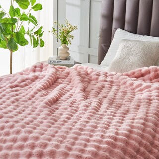 Foto 2 | Manta Newcosplay De Piel Sintética Rosa Con Forma De Burbuja Doble, 150 X 200 Cm, 550 G/m² - Venta Internacional.