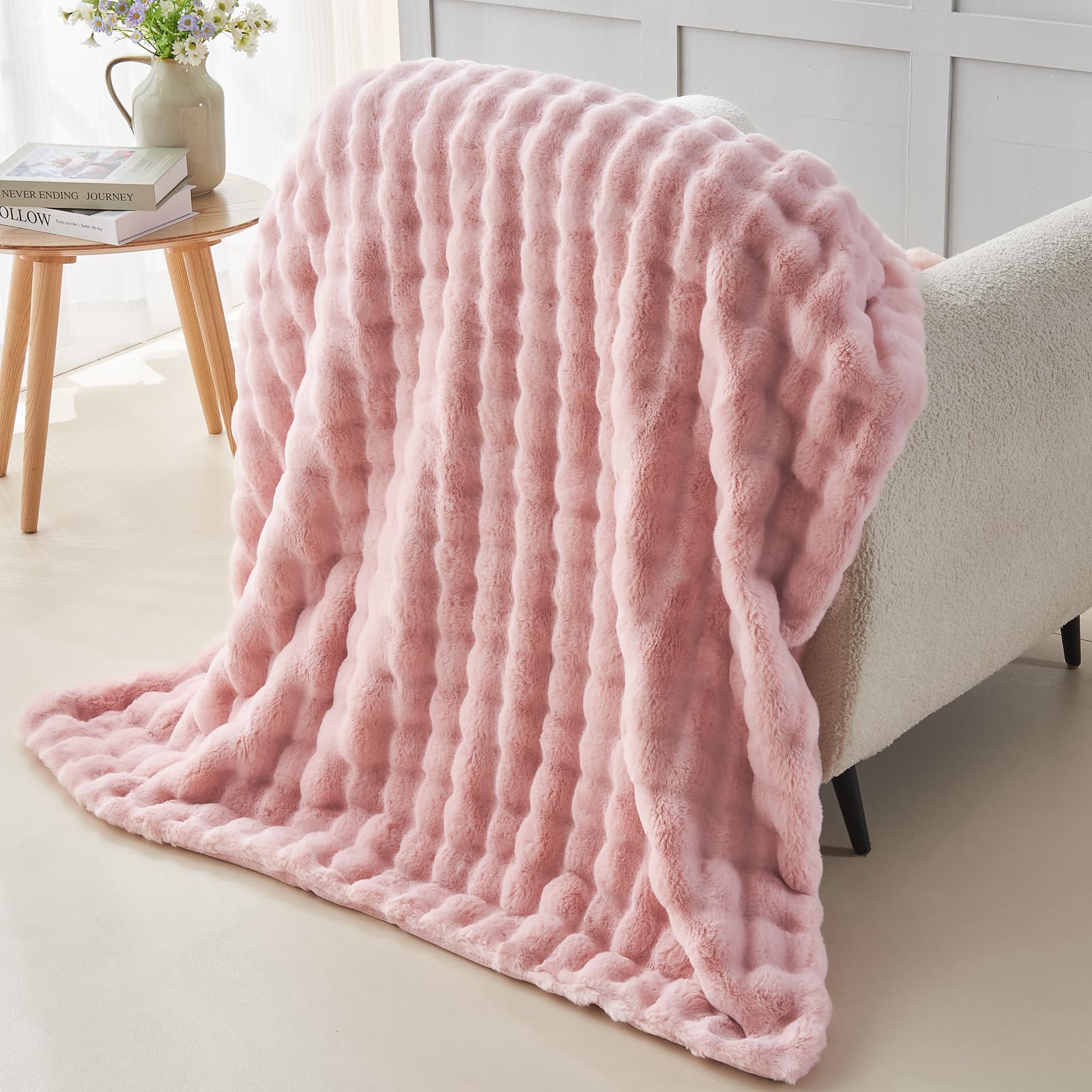 Foto 6 pulgar | Manta Newcosplay De Piel Sintética Rosa Con Forma De Burbuja Doble, 150 X 200 Cm, 550 G/m² - Venta Internacional.