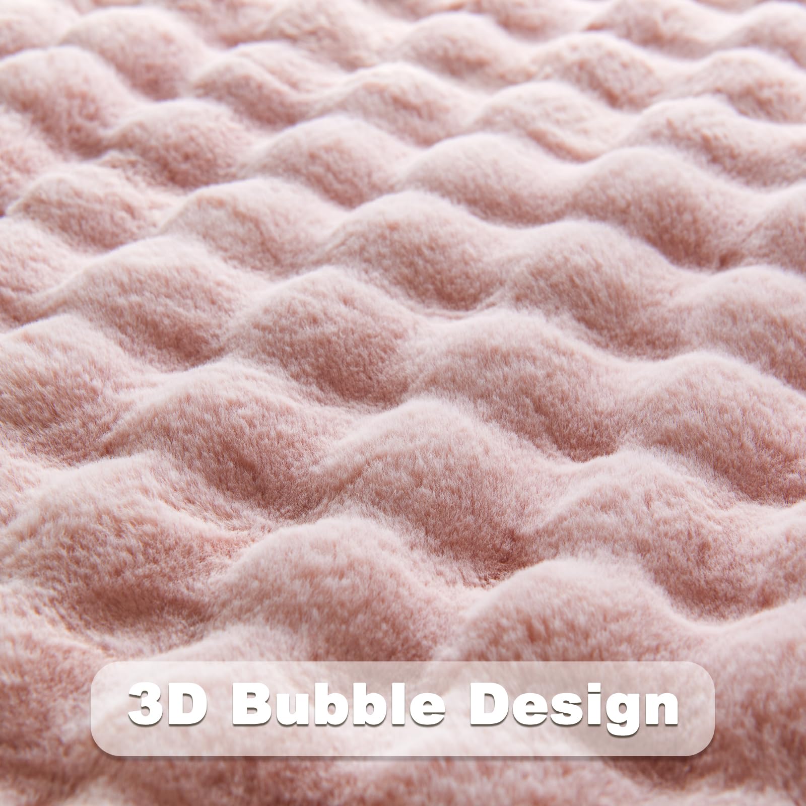 Foto 7 pulgar | Manta Newcosplay De Piel Sintética Rosa Con Forma De Burbuja Doble, 150 X 200 Cm, 550 G/m² - Venta Internacional.