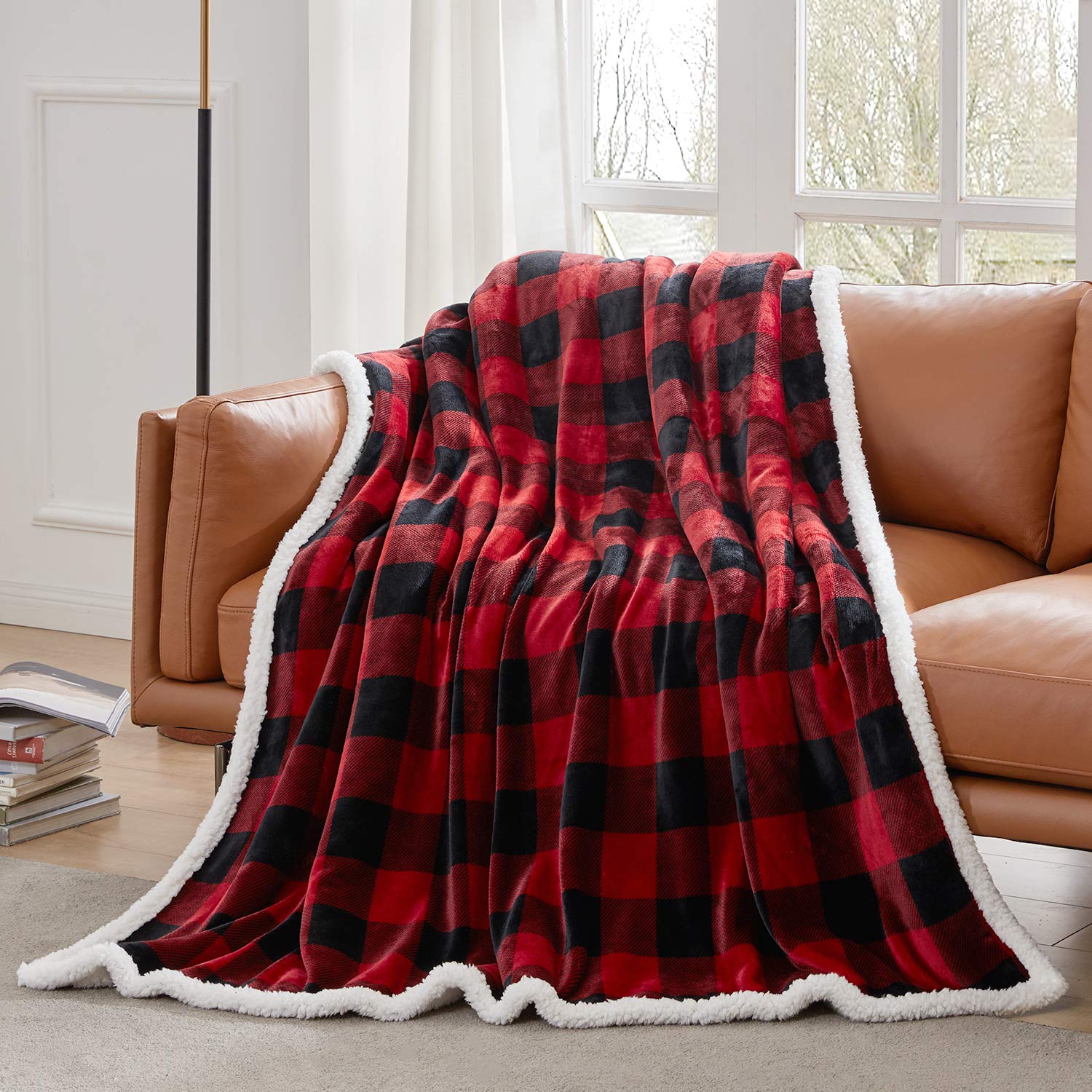 Foto 3 pulgar | Manta Touchat Sherpa, Color Rojo Y Negro, Diseño De Búfalo, 150 X 180 Cm - Venta Internacional.
