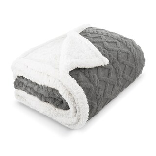 Foto 1 | Cobertor Cobija Aborregado Matrimonial Con Relieve 2.00x1.50 Gris