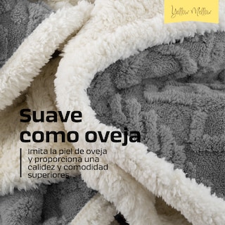 Foto 2 | Cobertor Cobija Aborregado Matrimonial Con Relieve 2.00x1.50 Gris