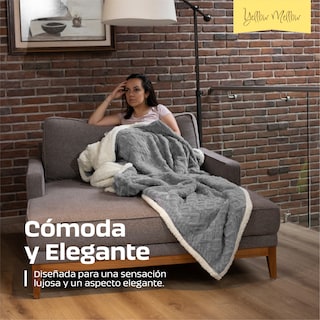 Foto 7 | Cobertor Cobija Aborregado Matrimonial Con Relieve 2.00x1.50 Gris