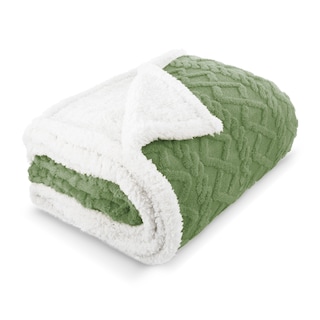 Foto 1 | Cobertor Cobija Aborregado Matrimonial Con Relieve 200x150 Verde