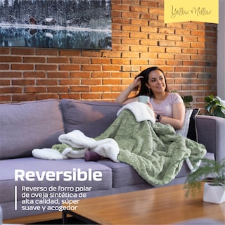 Foto 4 | Cobertor Cobija Aborregado Matrimonial Con Relieve 200x150 Verde