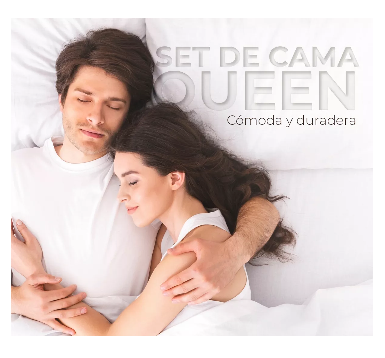 Foto 3 pulgar | Edredon con Juego de Sabanas Fundas Almohada Cama Queen Size Blanco