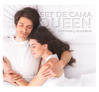 Foto 2 | Edredon con Juego de Sabanas Fundas Almohada Cama Queen Size Blanco