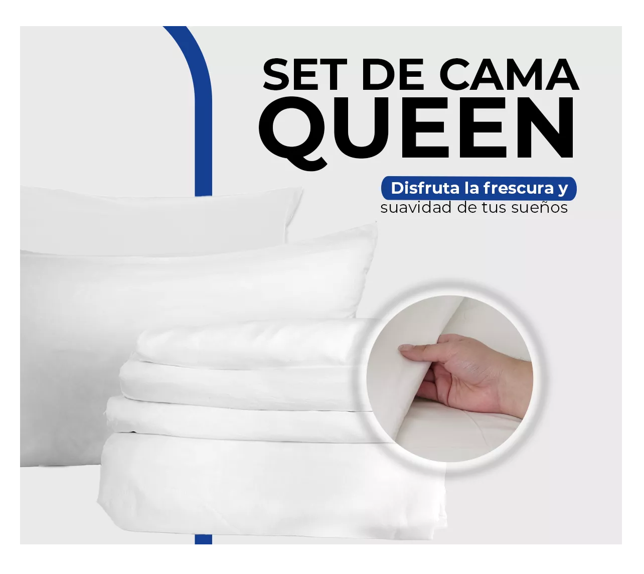 Foto 6 pulgar | Edredon con Juego de Sabanas Fundas Almohada Cama Queen Size Blanco