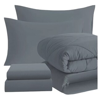 Foto 1 | Edredon con Juego de Sabanas Fundas Almohada Cama Queen Size Gris