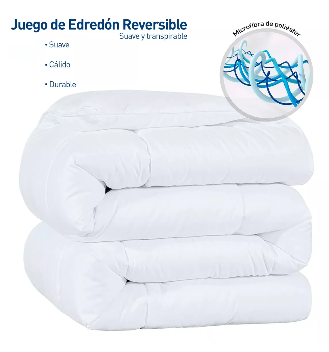 Foto 3 pulgar | Edredón Matrimonial 223 x 195 Cm Cobertor Esquimal Acolchonado Blanco