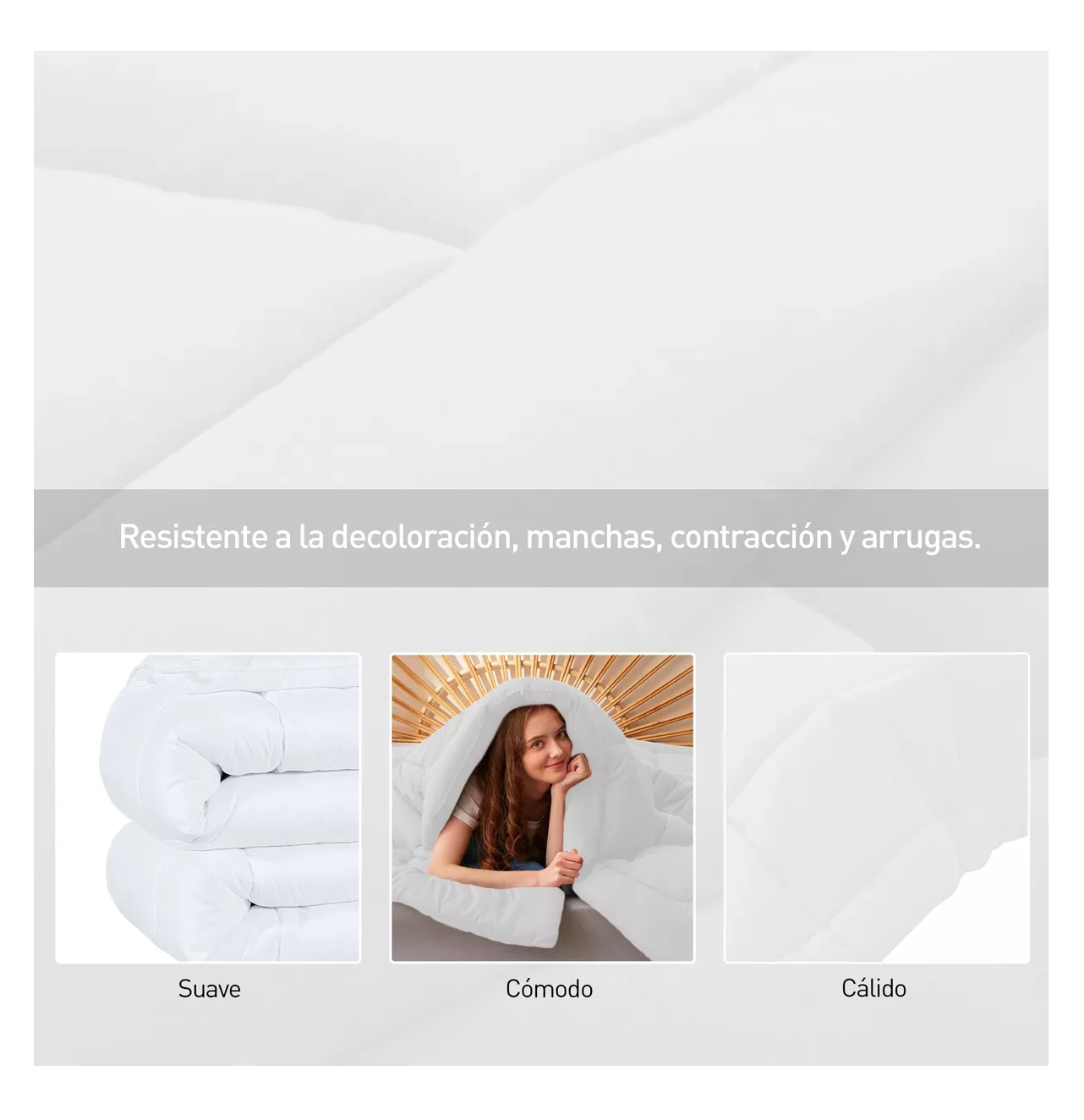 Foto 4 pulgar | Edredón Matrimonial 223 x 195 Cm Cobertor Esquimal Acolchonado Blanco