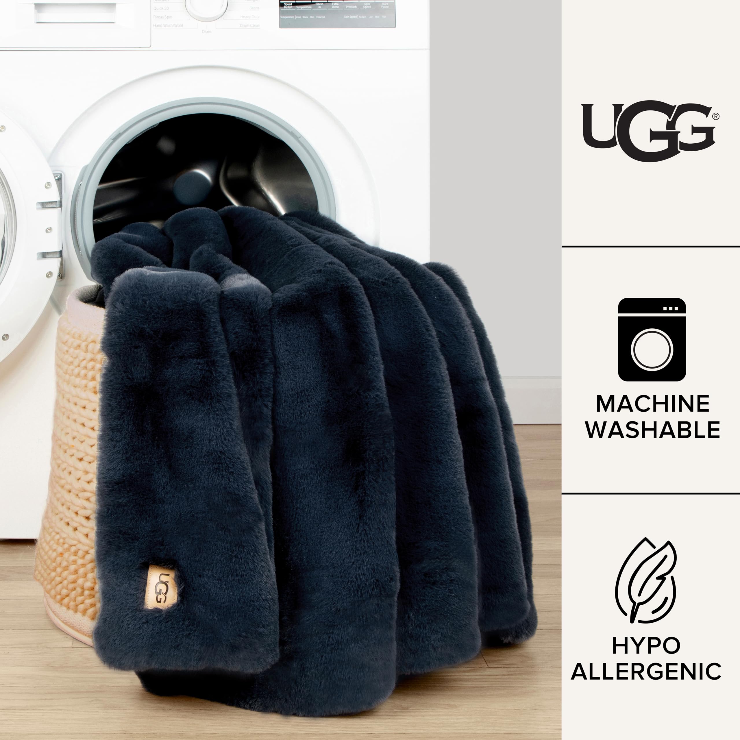 Foto 2 | Manta Ugg Euphoria De Felpa De Piel Sintética Reversible Color Índigo - Venta Internacional.