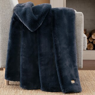 Foto 5 | Manta Ugg Euphoria De Felpa De Piel Sintética Reversible Color Índigo - Venta Internacional.