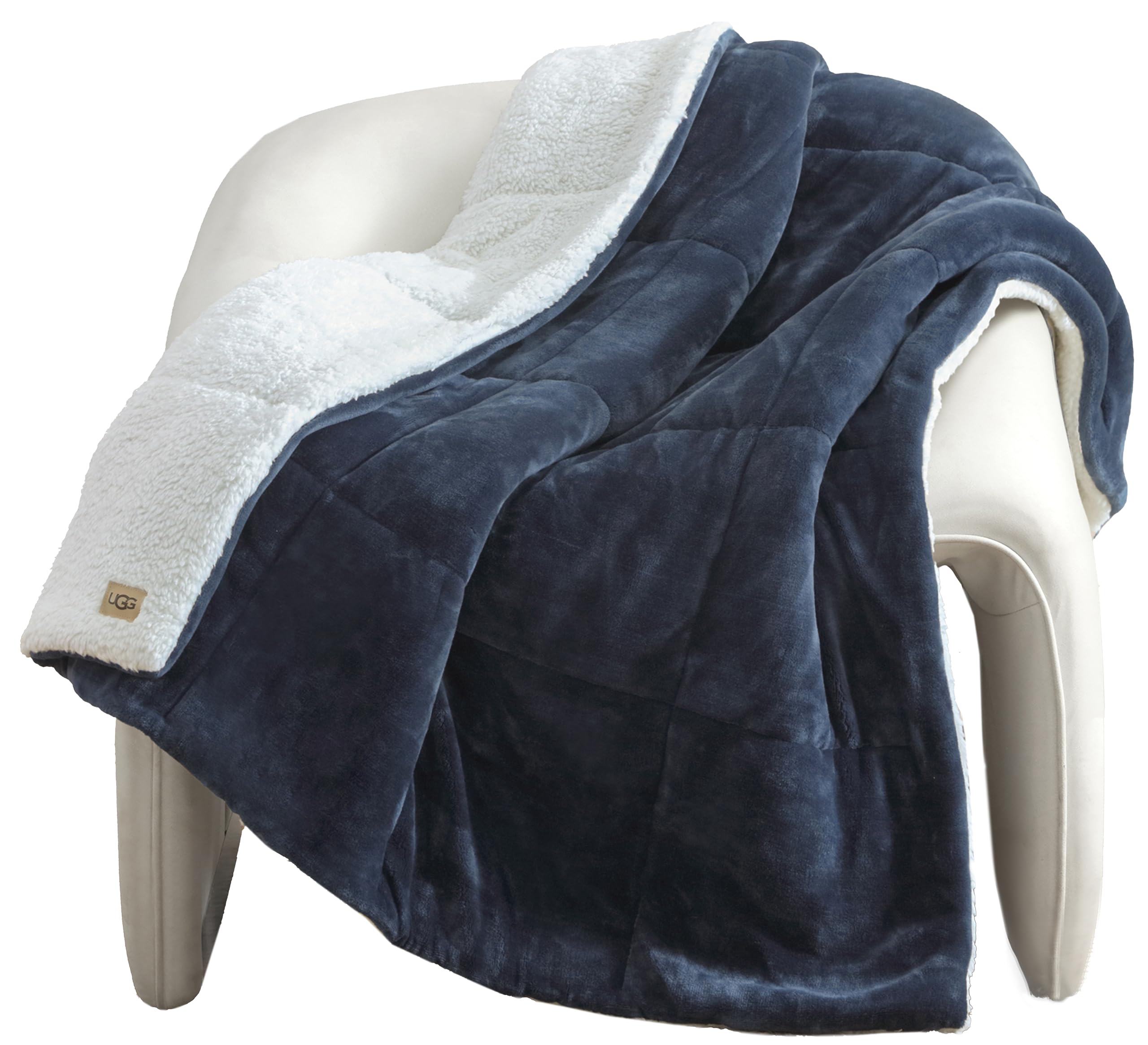 Manta Ugg Nita Warm Reversible De 50 X 70 Cm, Color Azul Marino - Venta Internacional.