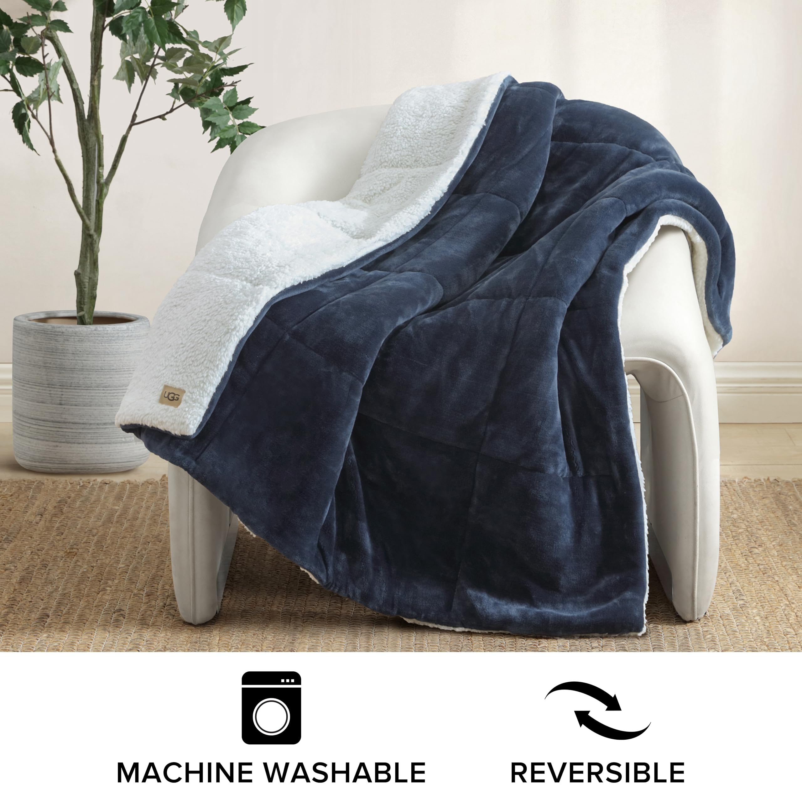 Foto 4 pulgar | Manta Ugg Nita Warm Reversible De 50 X 70 Cm, Color Azul Marino - Venta Internacional.