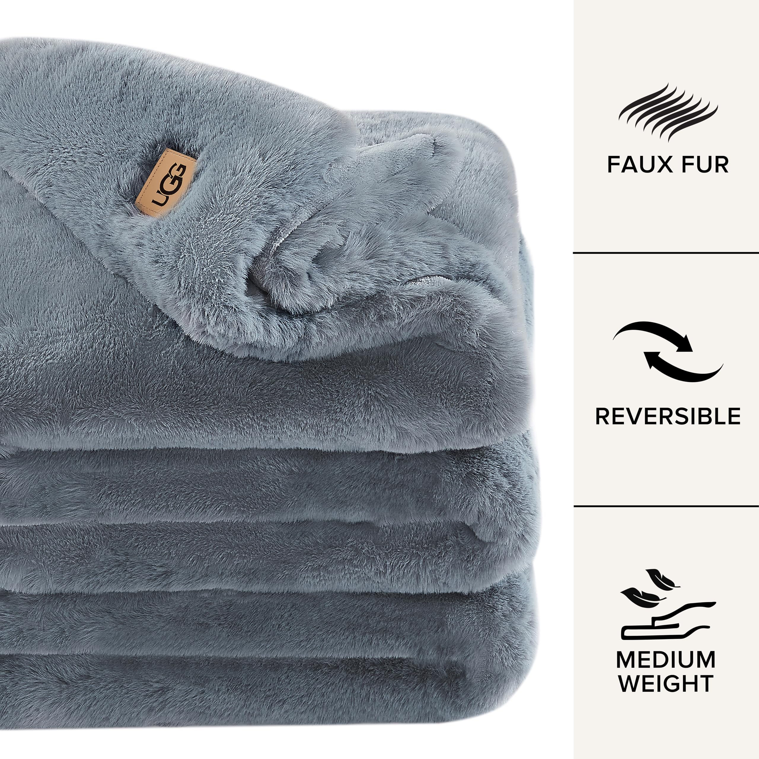 Foto 4 pulgar | Manta Ugg Euphoria De Felpa De Piel Sintética Reversible De 50 X 70 Cm - Venta Internacional.