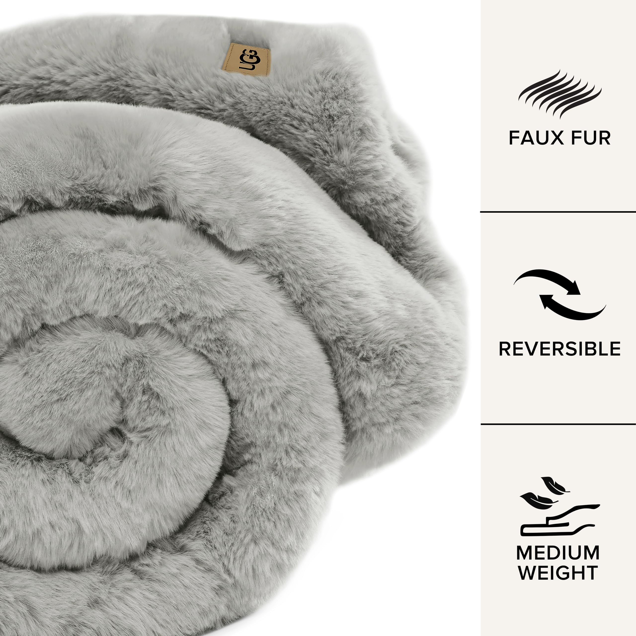 Foto 4 pulgar | Manta Ugg Euphoria De Felpa De Piel Sintética Reversible De 50 X 70 Pulgadas - Venta Internacional.